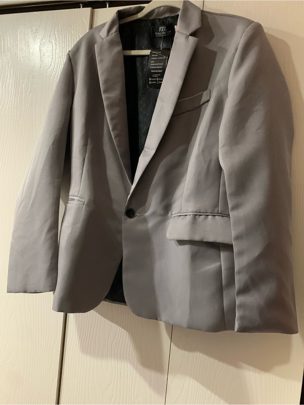 FZL Feng ZHI Lan Grey Blazer Single Buttom Men’s